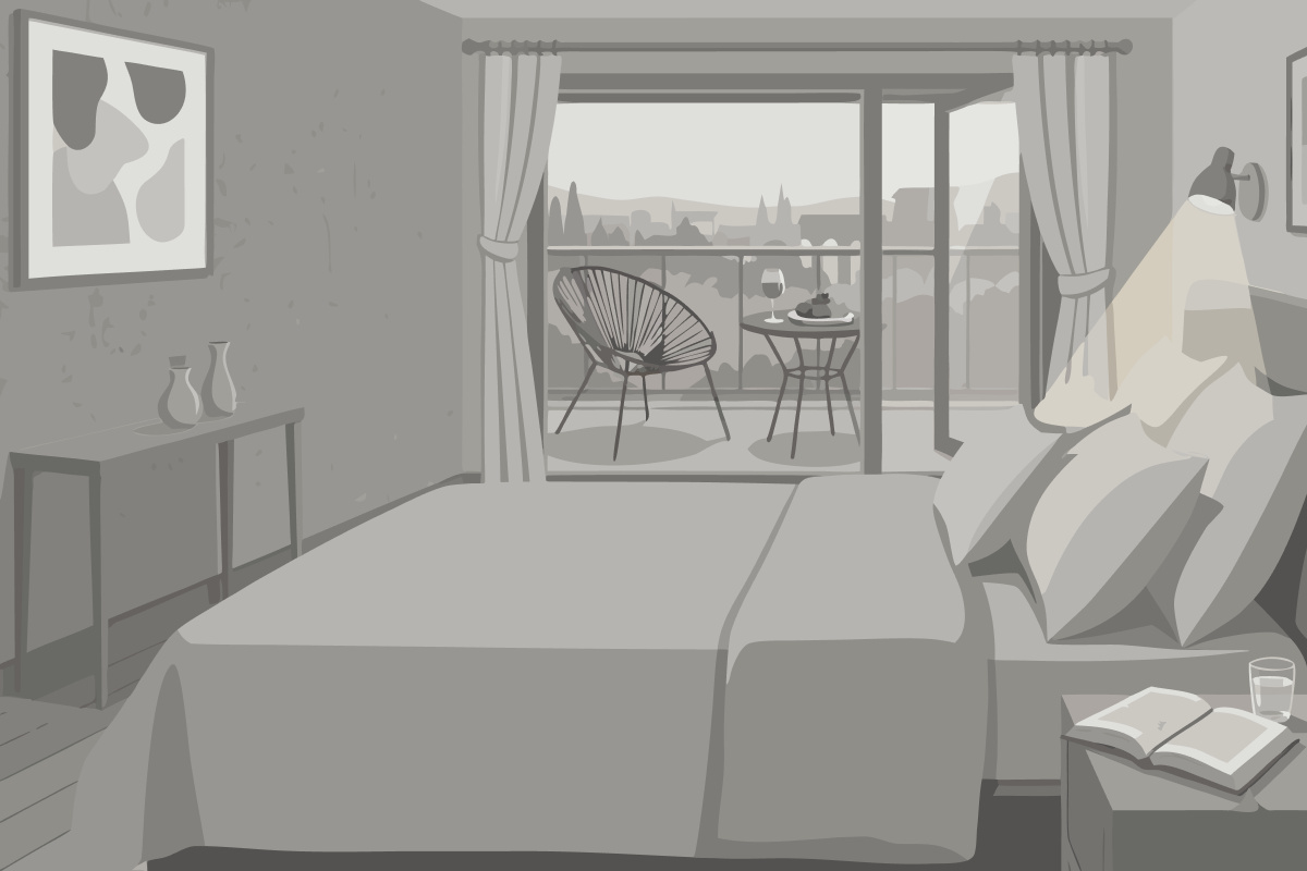 Double Room with Two Double Beds and Kitchenette - Non-Smoking